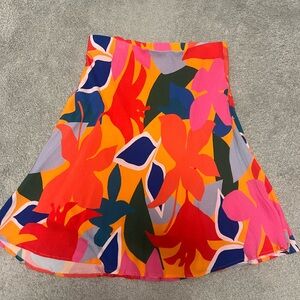 Anthropologie Orange and Pink A-line Mini Skirt Resort Wear